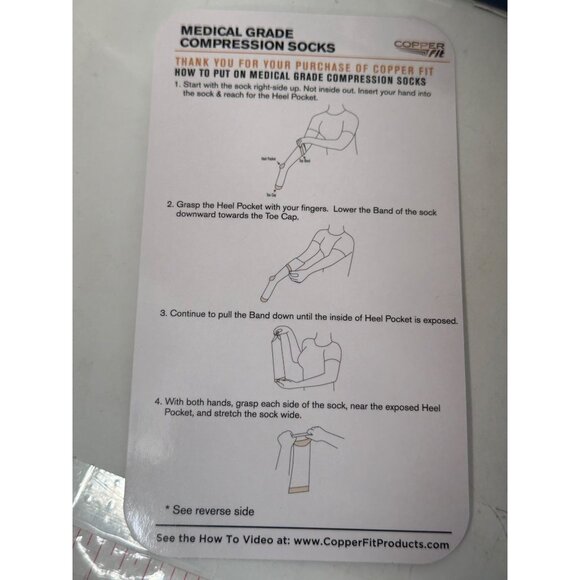 Copper Fit Health+ Medical Grade Compression Socks Firm 20-30 MmHg Unisex M - Picture 8 of 9